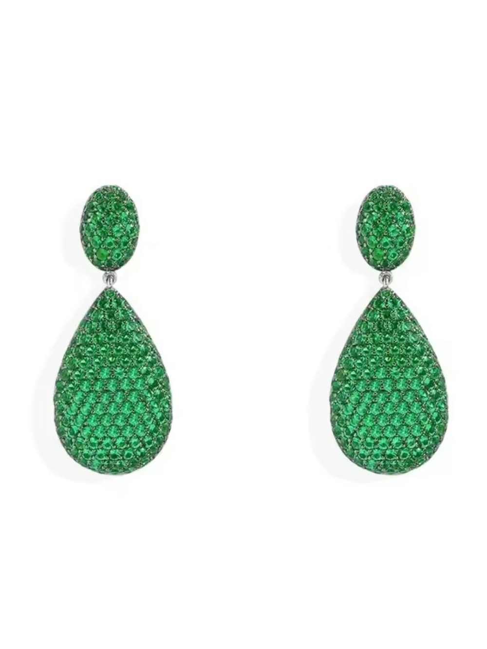 APM Monaco Green Teardrop Pavé Earrings